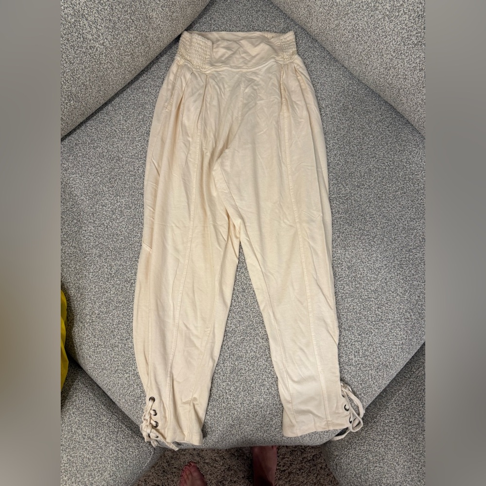 Free People Cream Ankle Pants
